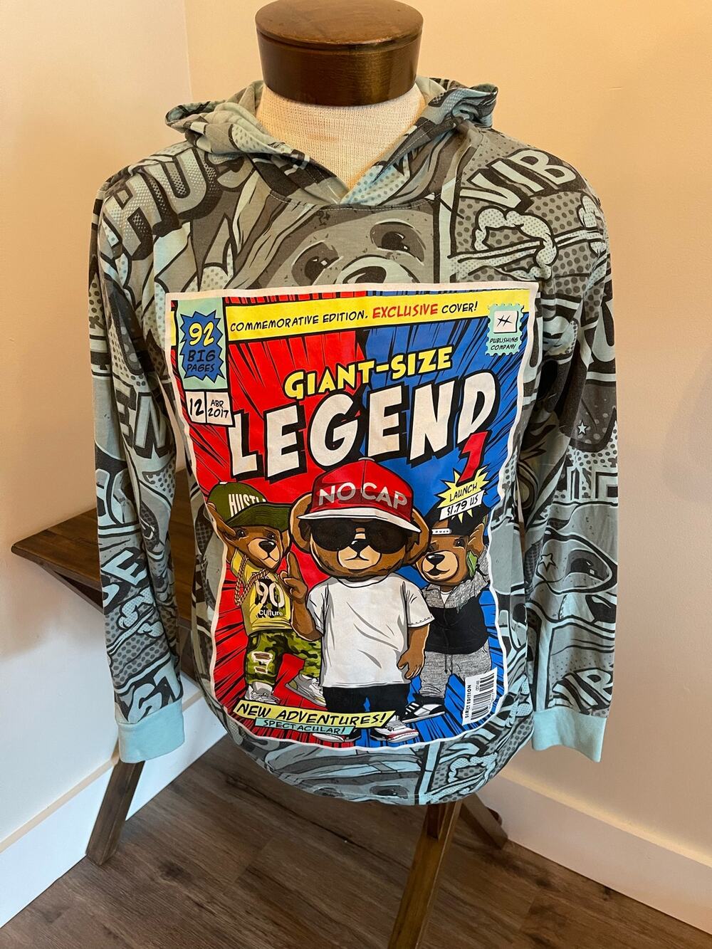 Bailey Apparel Giant Size Legend Long Sleeve Shirt with Hood Size Large